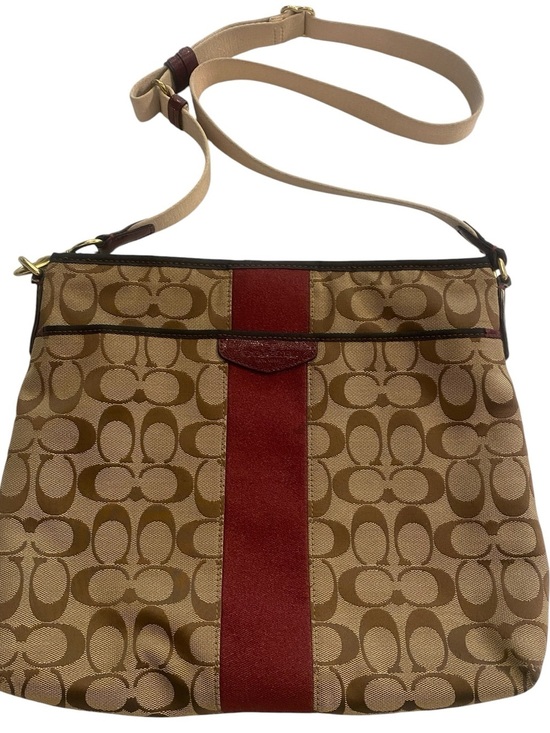Coach Handbags - Coach Signature Crossbody Stripe File Bag Center Stripe F28502